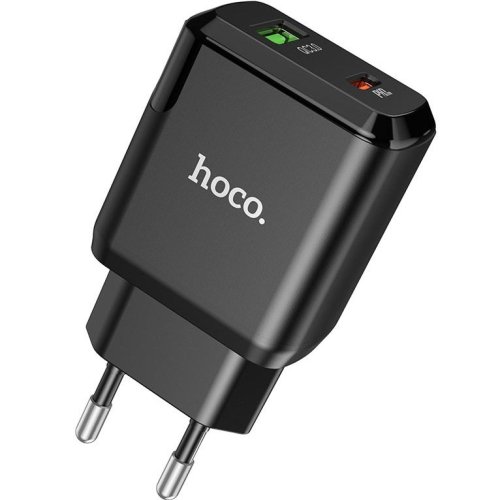   HOCO N5, PD20W+QC3.0, 1xUSB-A, 1xType-C, 3A, + (Type-C - Type-C), 1, 