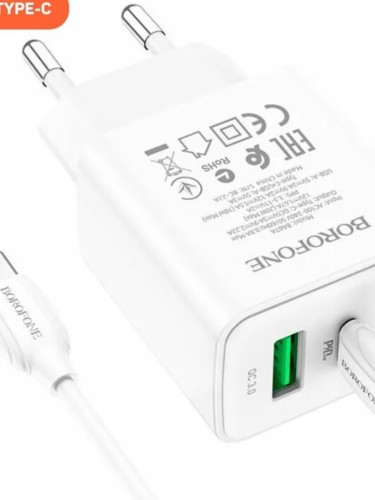   BOROFONE BA67A, PD+QC3.0, 1USB-/1xUSB-A, + (Type-C - Type-C), 1, 