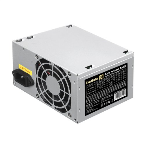   450W ExeGate AA450 ( ATX, 8 fan, 24 pin, 4pin, 2 *SATA, Molex) (EX253683RUS)
