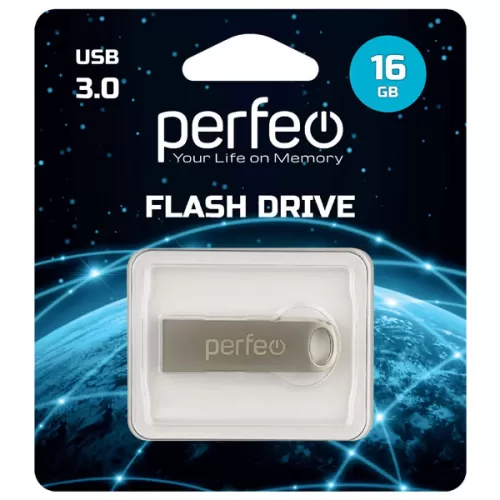 - 16GB Perfeo M08 metal series USB 3.0