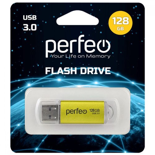 -128GB Perfeo C14 Gold metal series USB 3.0