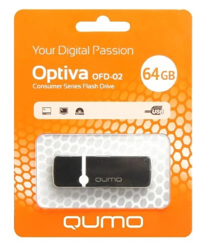 ����-���������� 64Gb QUMO [Optiva 02, Black USB 2.0]