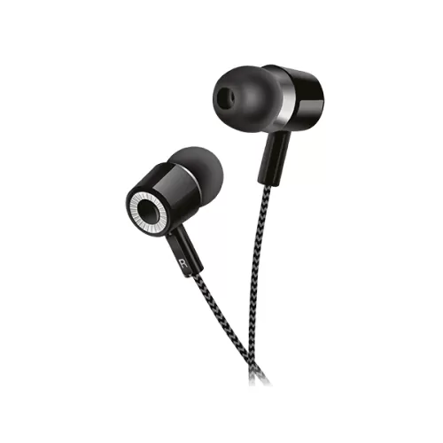 Наушники внутриканальные Perfeo MILD черно-серый тканевый провод (PF_A4482)