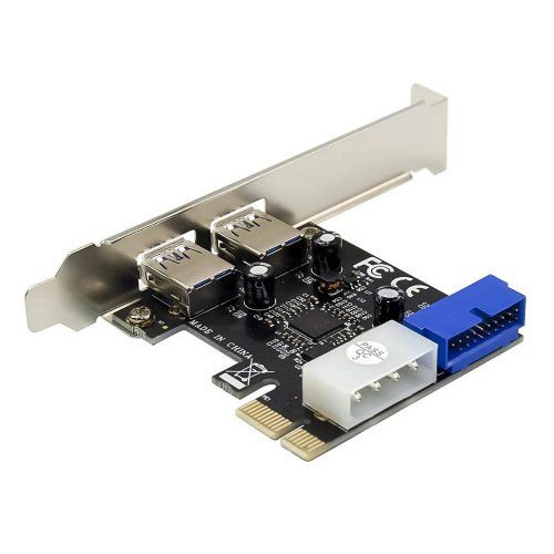  * PCI-ex 1x  2* USB3.0 ORIENT VA-3U2219PE oem  : 2<br>: USB 3.2 Gen1x1 (SuperSpeed USB 5Gbps) : PCI Express x1, : PCI Express 2.0, : VIA VL805, : 2 x USB-A, 1 x 19-pin, : USB-A (A9F)