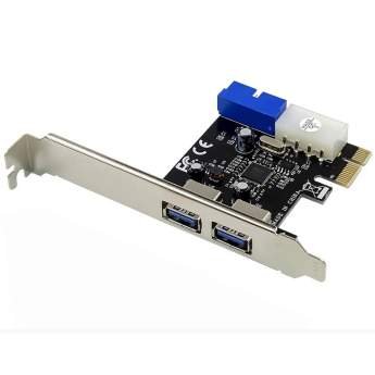  * PCI-ex 1x  2* USB3.0 ORIENT VA-3U2219PE oem  : 2<br>: USB 3.2 Gen1x1 (SuperSpeed USB 5Gbps) : PCI Express x1, : PCI Express 2.0, : VIA VL805, : 2 x USB-A, 1 x 19-pin, : USB-A (A9F)