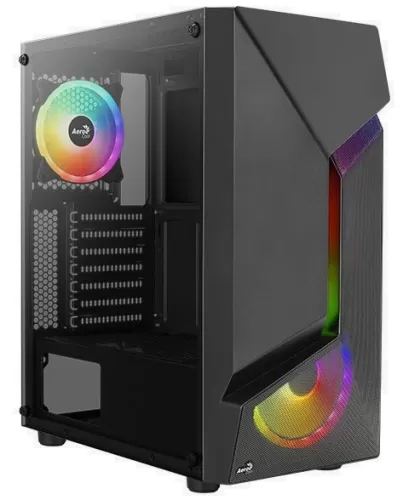 ������ ��� ����� ������� AeroCool Scape-G-BK-v2 Black Mid Tower (ATX/ micro ATX/ mini-ITX, ��� ��, Steel, ABS, Tempered Glass, HD Audio, USB 3.0x2, USB2.0x1, 1x120mm-FRGB 2x140mm-FRGB FAN) (4711099471546)