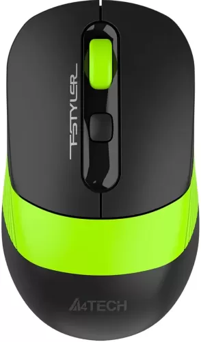 Мышь A4Tech Fstyler FG10CS Air, бесшумная, черно-зеленая, оптическая, 2000 dpi