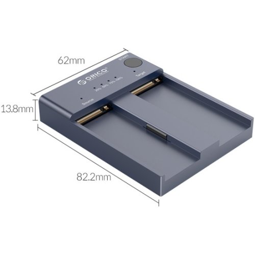 - ORICO M2P2-C3-C-EU-GY-BP  Dual Bay (  M.2 NVMe SSD - 10 / USB 3. 1 Type-C    )