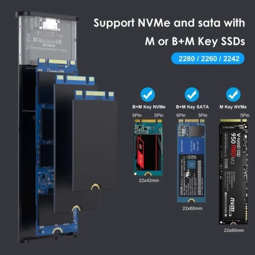  M.2 NVME PCIe SSD    2230 2242 2260 2280 NVMe / SATA M.2