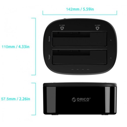 ���-������� ORICO 6228US3-C-UK-BK-BP �� 2 HDD ��� 2.5