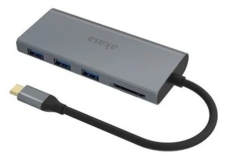 ���-������� Akasa USB Type-C 9-In-1 DockCharge up to 100W, Type-C PD port, 4K HDMI, VGA, 3 USB 3.0 and a SD/Micro card reader. AK-CBCA21-18BK