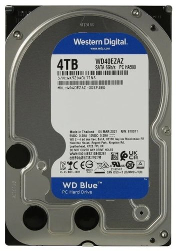   4TB WD WD40EZAZ Western Digital Blue (5400rpm, 64 MB, SATA600 )  SATA III, 3.5