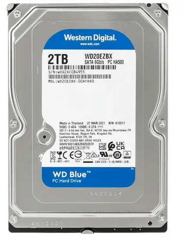   2TB WD Blue WD20EZBX, 2, HDD, SATA III, 3.5