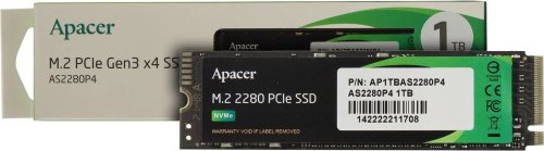   SSD M.2 1TB Apacer AS2280P4 [AP1TBAS2280P4] PCI-E 3.x x4,  - 3000 /,  - 2000 /, 3  TLC, NVM Express