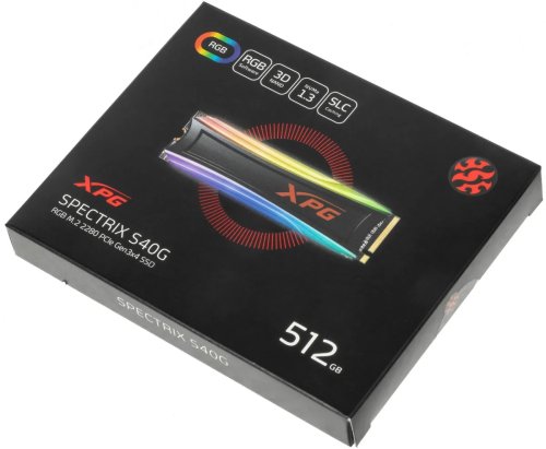   SSD M.2 512GB A-Data S40G RGB AS40G-512GT-C 512, M.2 2280, PCIe 3.0 x4, NVMe, M.2