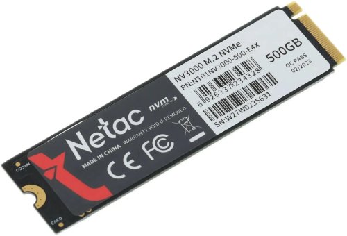   SSD M.2 500GB NETAC NV3000 NT01NV3000-500-E4X 500, M.2 2280, PCIe 3.0 x4, NVMe, M.2 (   3100 /,   2100 /)