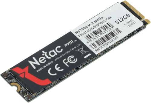 Твердотельный накопитель SSD M.2 512GB NETAC NV2000 NT01NV2000-512-E4X 512ГБ, M.2 2280, PCIe 3.0 x4, NVMe, M.2 (скорость чтения до 2500 МБ/с, записи до 1950 МБ/с) Твердотельный накопитель SSD M.2 512GB NETAC NV2000 NT01NV2000-512-E4X 512ГБ, M.2 2280, PCIe 3.0 x4, NVMe, M.2 (скорость чтения до 2500 МБ/с, записи до 1950 МБ/с)