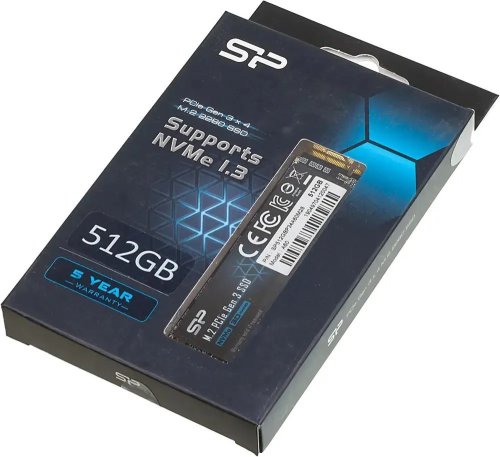   SSD M.2 512GB Silicon Power M-Series SP512GBP34A60M28 512, M.2 2280, PCIe 3.0 x4, NVMe, M.2 (   2200 /,   1600 /)