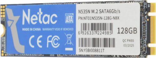   SSD M.2 128GB Netac N535N [NT01N535N-128G-N8X] SATA 3,  - 510 /,  - 440 /, 3  TLC, TBW - 70 