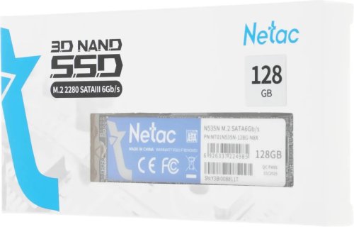   SSD M.2 128GB Netac N535N [NT01N535N-128G-N8X] SATA 3,  - 510 /,  - 440 /, 3  TLC, TBW - 70 