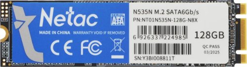   SSD M.2 128GB Netac N535N [NT01N535N-128G-N8X] SATA 3,  - 510 /,  - 440 /, 3  TLC, TBW - 70 