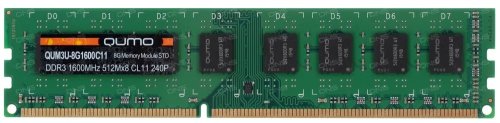  DDR3 8Gb QUMO 1600MHz PC-12800 512Mx8 CL11 Retail (QUM3U-8G1600C11) 1.5v