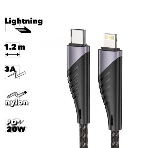  Hoco U95 Freeway PD USB-C-Type-C/8pin (Lightning 3A ,  1.2)