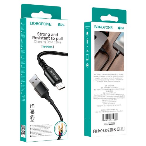  USB BOROFONE BX54 AM-microBM  1 , 2,4A, , 
