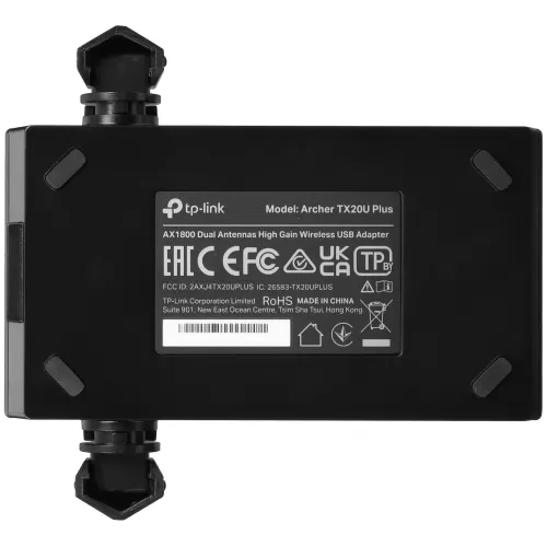  Wi-Fi  TP-LINK Archer TX20U Plus [USB, 4 (802.11n), 5 (802.11ac), 6 (802.11ax), 1775 /, 5 , 2.4 ,  - ,  - 19 dBm]