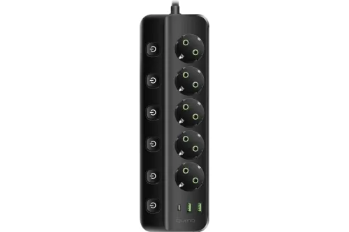   QUMO Power Bar [51557] 5 , 2, 2 USB-A  1 Type-C   2.4A  ( )