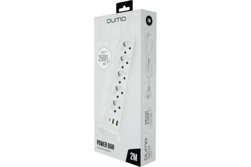   QUMO Power Bar [51556] 5 , 2, 2 USB-A  1 Type-C   2.4A  ( )