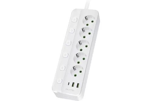   QUMO Power Bar [51556] 5 , 2, 2 USB-A  1 Type-C   2.4A  ( )