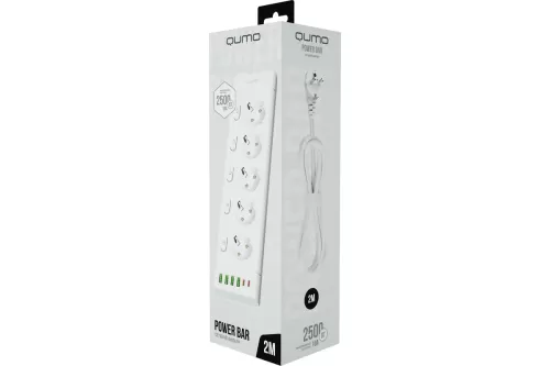   QUMO Power Bar [51560] 5 , 2, 4 USB-A  2 Type-C   2.4A  ( )