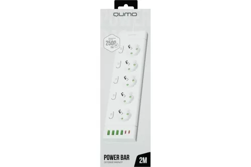   QUMO Power Bar [51560] 5 , 2, 4 USB-A  2 Type-C   2.4A  ( )
