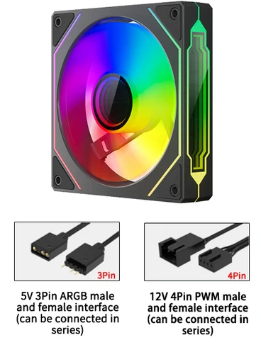  12012025 PWM 4PRO 12V DC 0.25A 3W () 4 pin PWM, 3 Pin ARGB ()