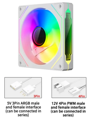  12012025 PWM 7PRO 12V DC 0.25A 3W () 4 pin PWM, 3 Pin ARGB ()