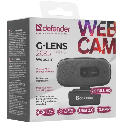 - Defender G-lens 2695 [, , 3.9 , 1920x1080, 2592  1520, USB Type-A]