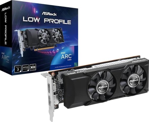  ASRock Intel Arc A380 Low Profile [A380 LP 6G] PCIe 4.0 6  GDDR6, 96 , DisplayPort, HDMI, GPU 2000 