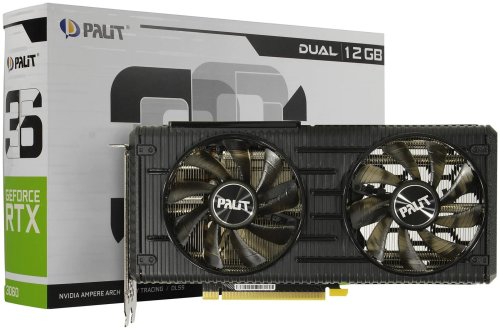  Palit NVIDIA GeForce RTX 3060 PA-RTX3060 DUAL 12G 12 Dual, GDDR6, LHR, Ret [ne63060019k9-190ad]