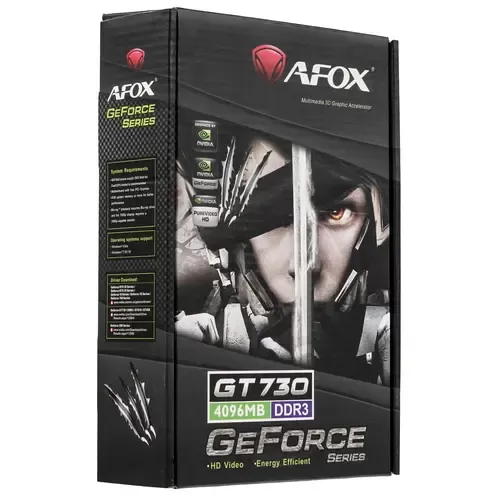 AFOX NVIDIA  GT 730 4GB (AF730-4096D3L6) , 128Bit, DVI, VGA, HDMI)  RTL