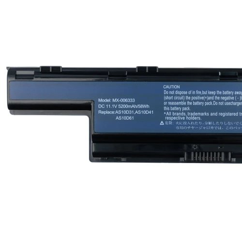    Acer Aspire AS10D31 11.1v 7800mah <br>4250, 4333, 4339, 4349, 4551, 4552, 4560, 4625, 4733, 4738, 4739, 4741, 4743, 4750, 4752, 4755, 5250, 5333, 5336, 5551, 5552, 5560 (2011, 2012  ), 5733, 5736, 5741, 5742, 5749, 5750, 5755, 7551, 7552, 7560, 7741, 7750, E1, V3, TravelMate 4740, 5335, 5542, 5735, 5740, 5742, 5744, 5760, 6495, 6595, 7740, 7750, 8472, 8473, 8572, 8573 , eMachines D440, D442, D528, D530, D640, D642, D730, E440, E442, E530, E640, E642, E650, E730, E732, G440, G530, G640, G730, Gateway NV49, NV53, NV55, NV59, NV73, NV79, Packard Bell LM, LS, NM, TK, TS .<br><br> : 31CR19/65-2, 31CR19/66-2, 3INR19/65-2, AK.004BT.085, AK.006BT.075, AK.006BT.080, AS10D31, AS10D3E, AS10D41, AS10D51, AS10D56, AS10D5E, AS10D61, AS10D71, AS10D73, AS10D75, AS10D7E, AS10D81, AS10G3E, BT.00403.021, BT.00405.013, BT.00603.111, BT.00603.117, BT.00603.124, BT.00603.129, BT.00604.049, BT.00605.062, BT.00605.065, BT.00605.072, BT.00606.008, BT.00607.125, BT.00607.126, BT.00607.127, BT.00607.130, BT.0060G.001, CL1741B.806, LC.BTP00.123, LC.BTP0A.015, TOP-AC5551, PB-270.