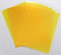 Обложки ПП рифленые А4, 0,35мм, прозрачные/желтые (50 шт) упаковка