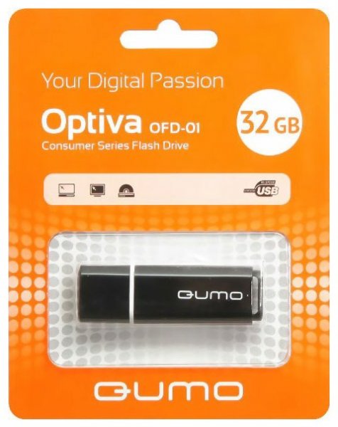 - 32Gb QUMO [Optiva 02, USB 2.0] Black()