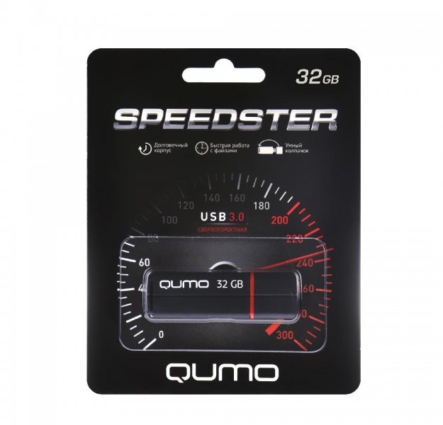 - 32GB QUMO SPEEDSTER 3.0 BLACK,   